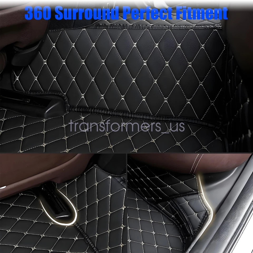 Alfombrillas envolventes delanteras y traseras de cuero para Chrysler 300 C 2012-2023 Foto 4 de 4