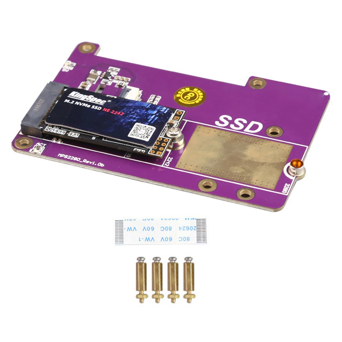 1pc PCIE Pcie X1 Gen2 Gen3 To M.2 SSD NVMe SSD HAT Adapter For Raspberry Pi 5