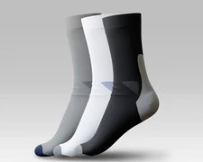 3-Pack Men’s Long Cut Half Cushioned Egyptian Cotton Socks – Lightweight Comfort