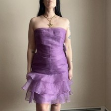 Davids Bridal purple F15243 Strapless Dress