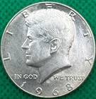 1968-D Kennedy Silver Half Dollars BU -40% Silver(124c)
