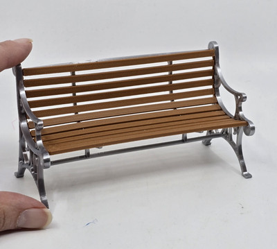 3-D Print Miniature Dollhouse Outside Park Garden Bench Furniture 1:12 Scale
