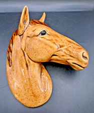 Vintage Ceramic Horse Head Wall Plaque - Rustic Farmhouse Equestrian Decor