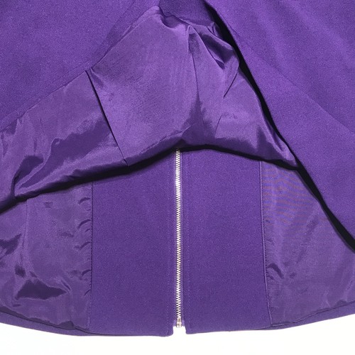 Calvin Klein Trenchjacke Damen 10 Stretch Reißverschluss Lila Scuba Krepp mit Tasche - Bild 13 von 16