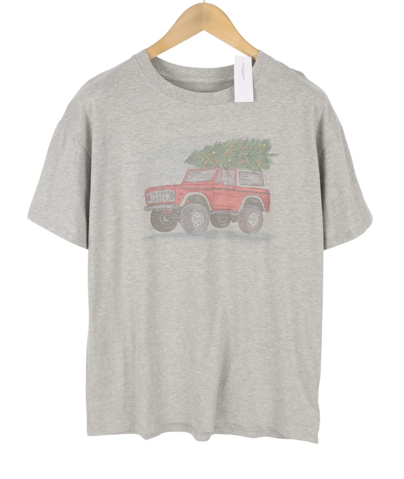 American Eagle Outfitters T-Shirt Homme XS/S Gris Imprimé Logo Manches Courtes - Photo 2/4