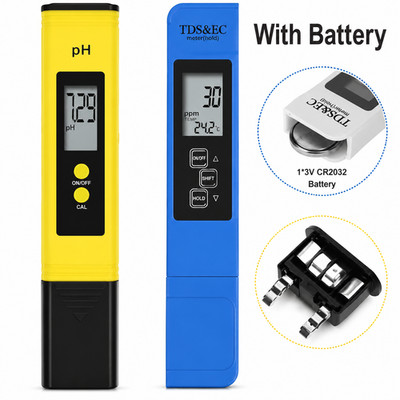 PH Meter & TDS Meter Digital Water Quality Tester 0-14 PH Meter Tester 0-9990PPM