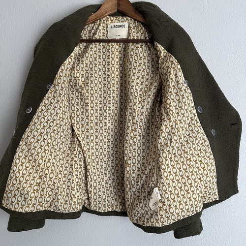 L'AGENCE Kenzie Double Breasted Blazers Size 4 Olive Green - Picture 8 of 9