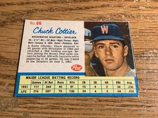 1962 Post Cereal # 66 Chuck Cottier