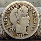 1912-D Barber Liberty Dime 10c rare old Denver silver collection great coin m298