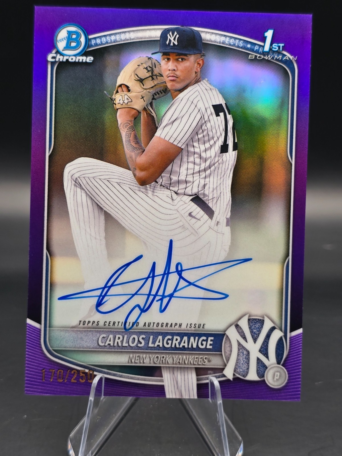2025 Bowman Chrome Carlos Lagrange CPA-CL True Purple Auto Refractor/250