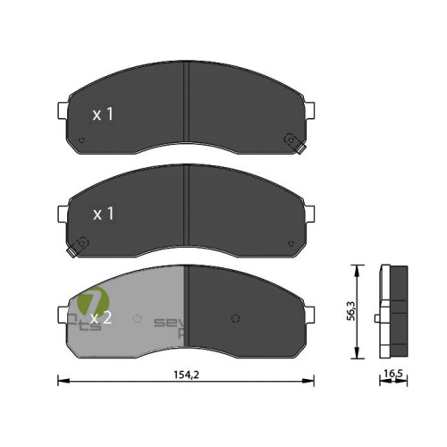 Plaquettes de frein Seven Parts SVP21820 pour auto Kia Rio et Picanto
