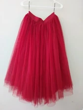 Large FRNCH Fire Engine Red Tulle Skirt. Chic. NYC. Runway. Fairy. Elite.
