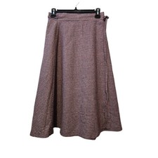 Vtg Women Plaid Wrap Skirt Wool USA 70s 80's 90's Y2K Academia Preppy Equestrian