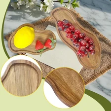 Wooden Serving Tray Organizer Wooden Plate for Snacks Coffee Breakfast