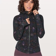 Lululemon Scuba Hoodie Light Cotton Fleece Frozen Flourish Black Multi Size 12