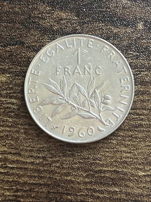 1960 France 1 One Franc Nickel Pre-Euro The Seed Sower Actual Coin