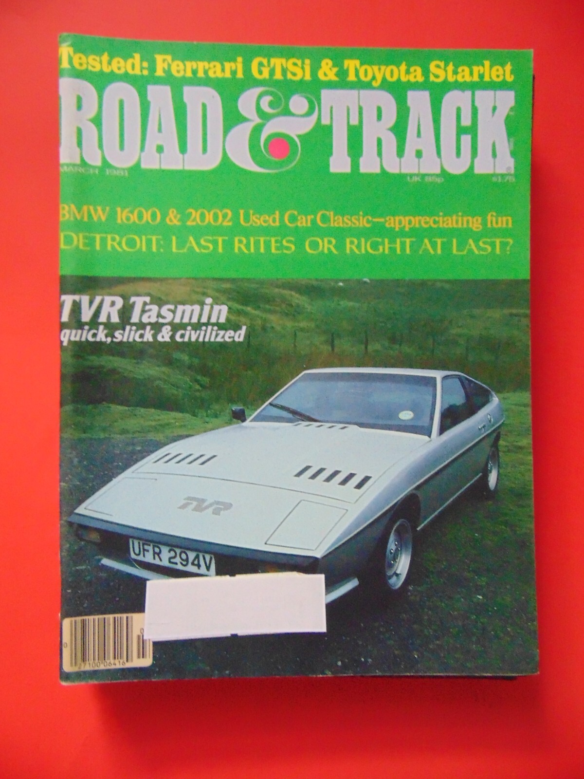 Road & Track Magazine March 1981 Toyota Starlet