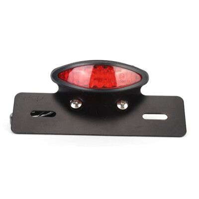 Motorcycle Oval Retro LED Rear Brake Tail Light License Plate Lamp Part For
