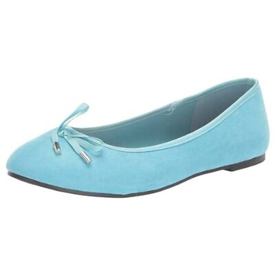 EVANS Women's Ballet Flat Turquoise Size 7 Extra Wide