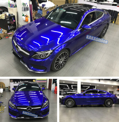 50FT Full Car Wrap Pearl Gloss Sparkle Satin Chrome Vinyl Sticker Blueberry US