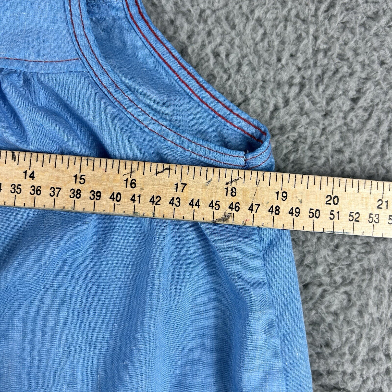 VINTAGE Leisure Life HouseDress Blue Sleeveless E… - image 5