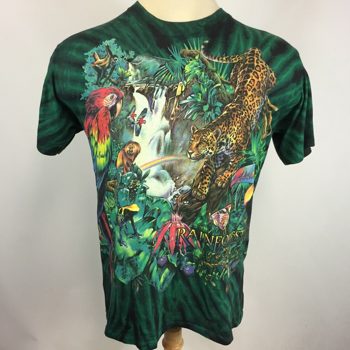 Vintage 80s 90s Rainforest Habitat Jungle Parrot Cat Monkey Frog