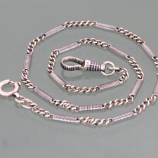 Niello Silber Uhrenkette 800 Silber SILVER WATCH CHAIN Tula Chatelaine