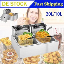 Öl-Friteuse Friteuse 6L/12L Edelstahl Profi Küche Kaltzonen Fritteuse Fritöse DE