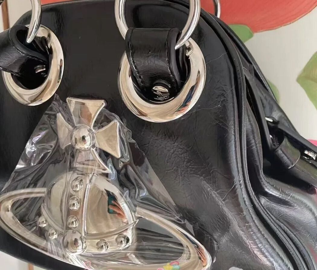 Vivienne Westwood Accord Shoulder Bag Handbag Black Big Orb Vivienne Westwood Accord Shoulder Bag Handbag Black Big Orb