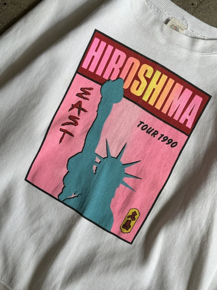 Hiroshima 1990 East Tour Official Tour merch FOTL Tag Crewneck Sweatshirt Japan - Image 3 of 4