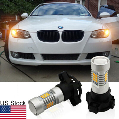 For BMW E90 E92 F10 2x PY24W 5200s 3000K Amber LED Front Turn Signal Light Bulb