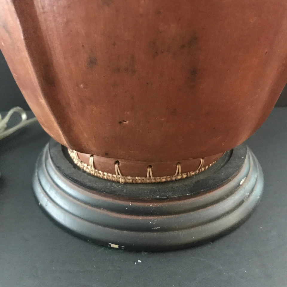 Lámpara Pionera Occidental Rancho Rústico Cabaña Whipstich Cuero Suroeste De Gran Tamaño Foto 4 de 4