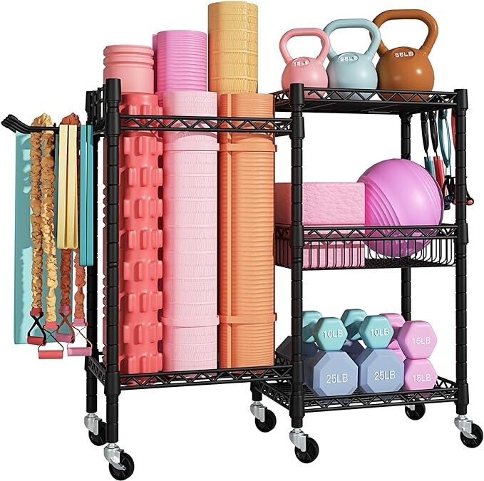 S2 Home Gym Storage, Organizador y almacenamiento de esterillas de yoga.nuevo.