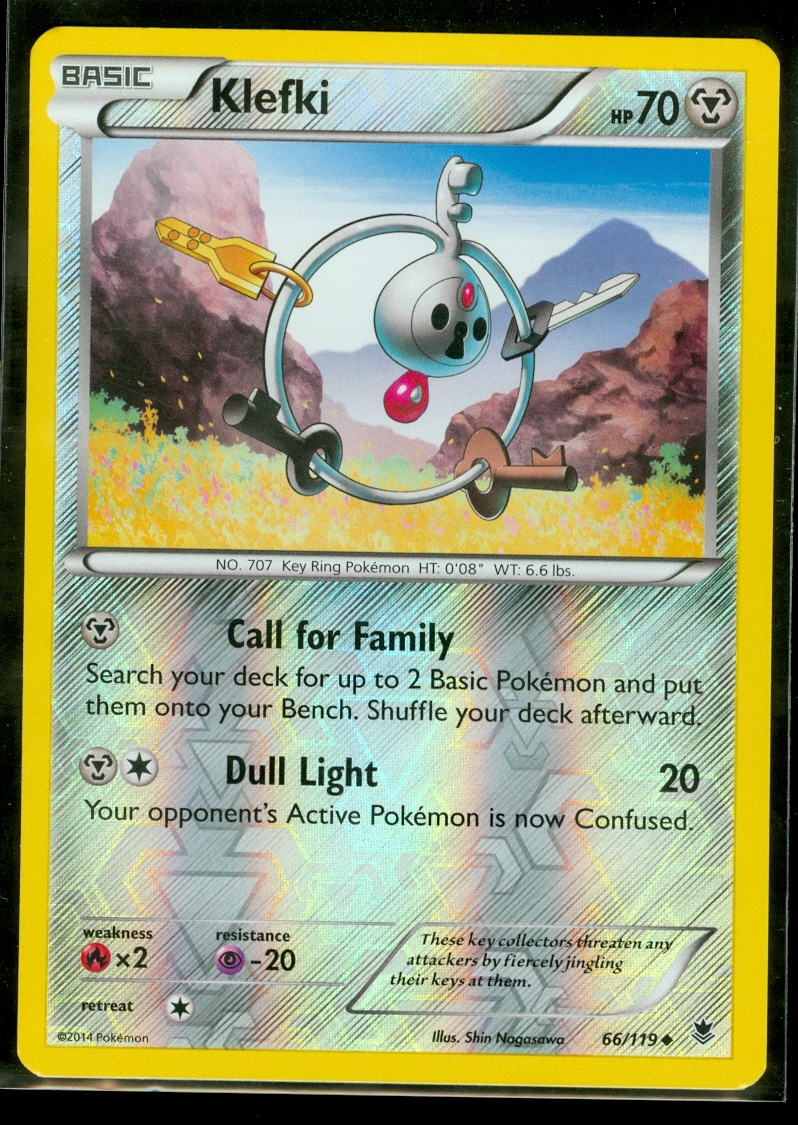 Pokemon KLEFKI 66/119 - XY Phantom Forces Rev Holo MINT