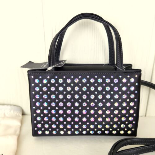 Neu Kate Spade Sam Icon Mini-Tasche mit Kristallverzierung schwarzer Riemen Staubbeutel Party - Bild 5 von 18