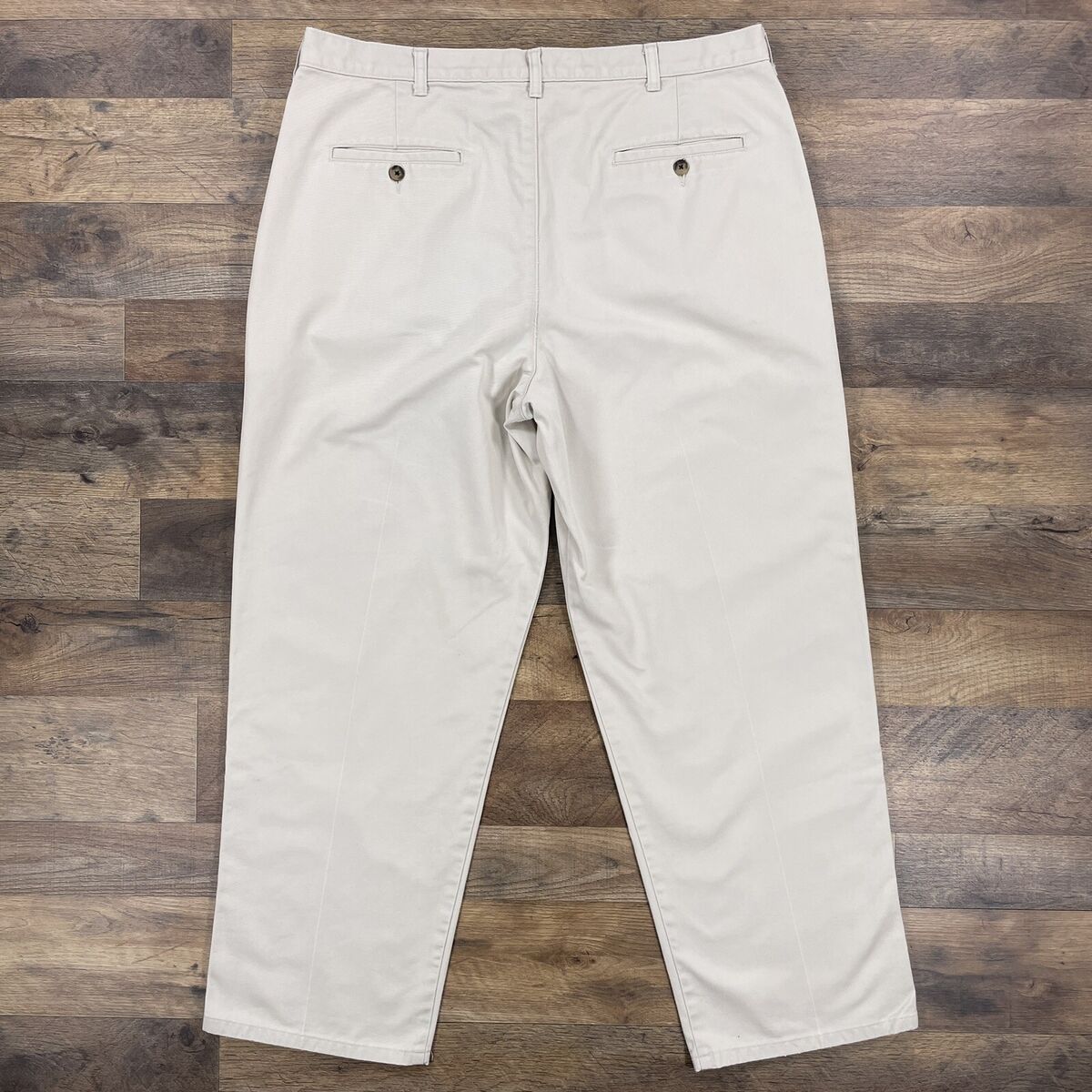 Vintage L.L. Bean Pants Mens 38X29 Beige Pleated Straight Vintage L.L. Bean Pants Mens 38X29 Beige Pleated Straight
