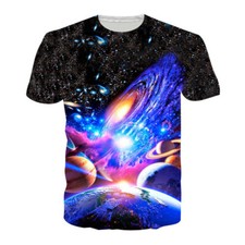 Galaxy Universe Space planet Women Men T-Shirt 3D Print Short Sleeve Tee Tops