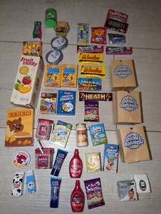 Lot of Pretend Play Kitchen Food 44 Pieces Children's Mini Brands Realistic Set