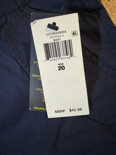 🔥 $45 POLO By RALPH LAUREN Navy Cargo Shorts Size 20 Youth Boys Kids 🔥 - Picture 3 of 5