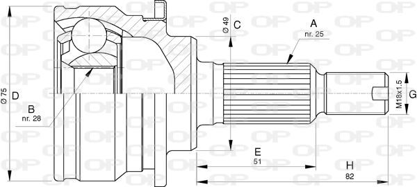 Tête de cardan Suzuki Swift 4 1.3 DDiS pièce de transmission 1.2 4x4 4WD