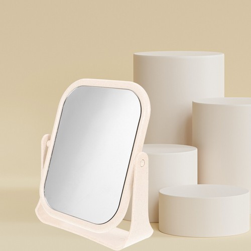 Espejos estéticos de maquillaje personal de viaje para tocador de escritorio - Imagen 7 de 12