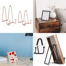 US 4 Pcs Metal Frame Holder Display Stands for Picture，Plate，Book，Photo Easel
