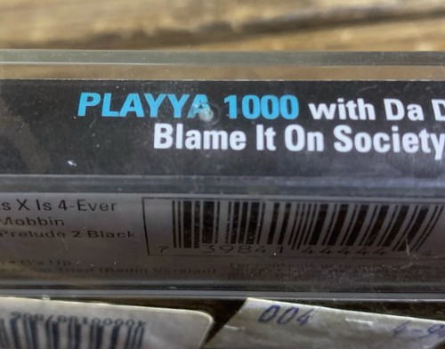 Playya 1000 w/ D'kster Blame It On Society? Cassette Tape - NEW SEALED! BLUE - Picture 2 of 3