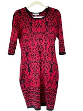 Danny & Nicole Sweater Dress Black & Red Size Medium Women’s