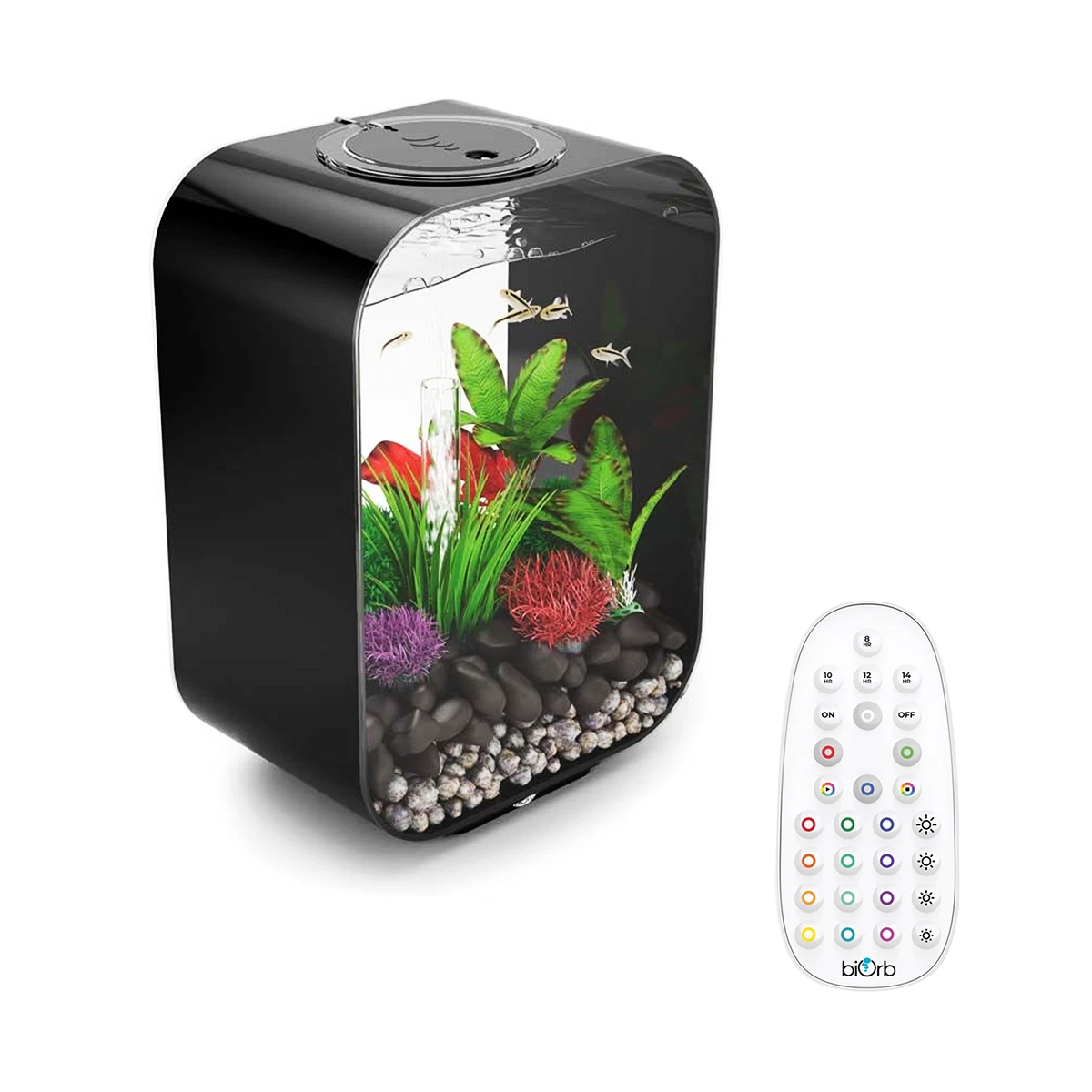 BIORB LIFE 15L BLACK AQUARIUM ACRYLIC FISH TANK WITH MULTI COLOUR LED LIGHTING