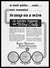 1937 King Seeley Corporation ElKS ectric Telegages Ann Arbor Michigan Print Ad
