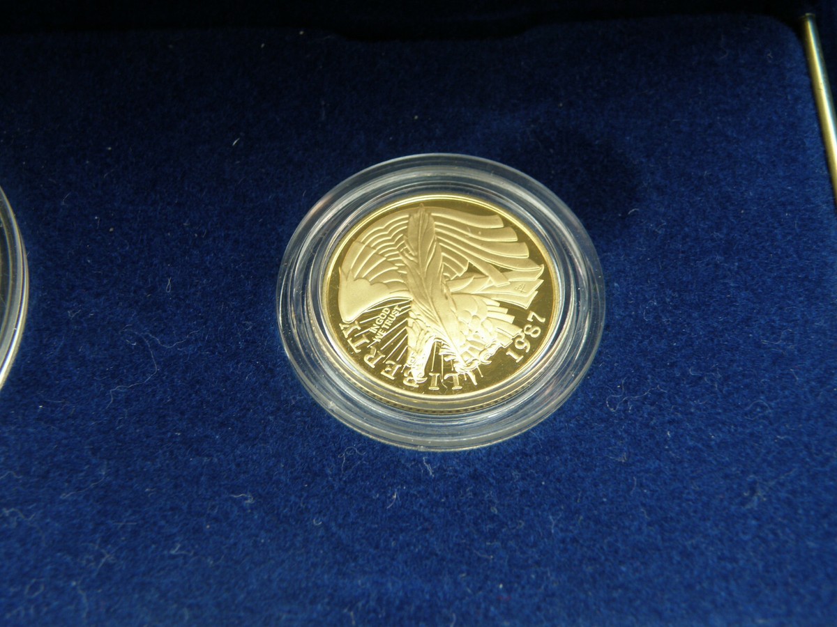シルバー100 ゴールド150 1990×5 送料さーびす 1987 Silver Dollar and Gold Five dollar Commemorative Proof