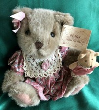 RUSS BERRIE BEARS FROM THE PAST - 7" SITTING DRESSED BEAR - MAYFAIR