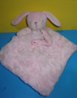 Blankets & Beyond Pink Bunny Rabbit Security Lovey Soft Swirl Minky 16  Binky