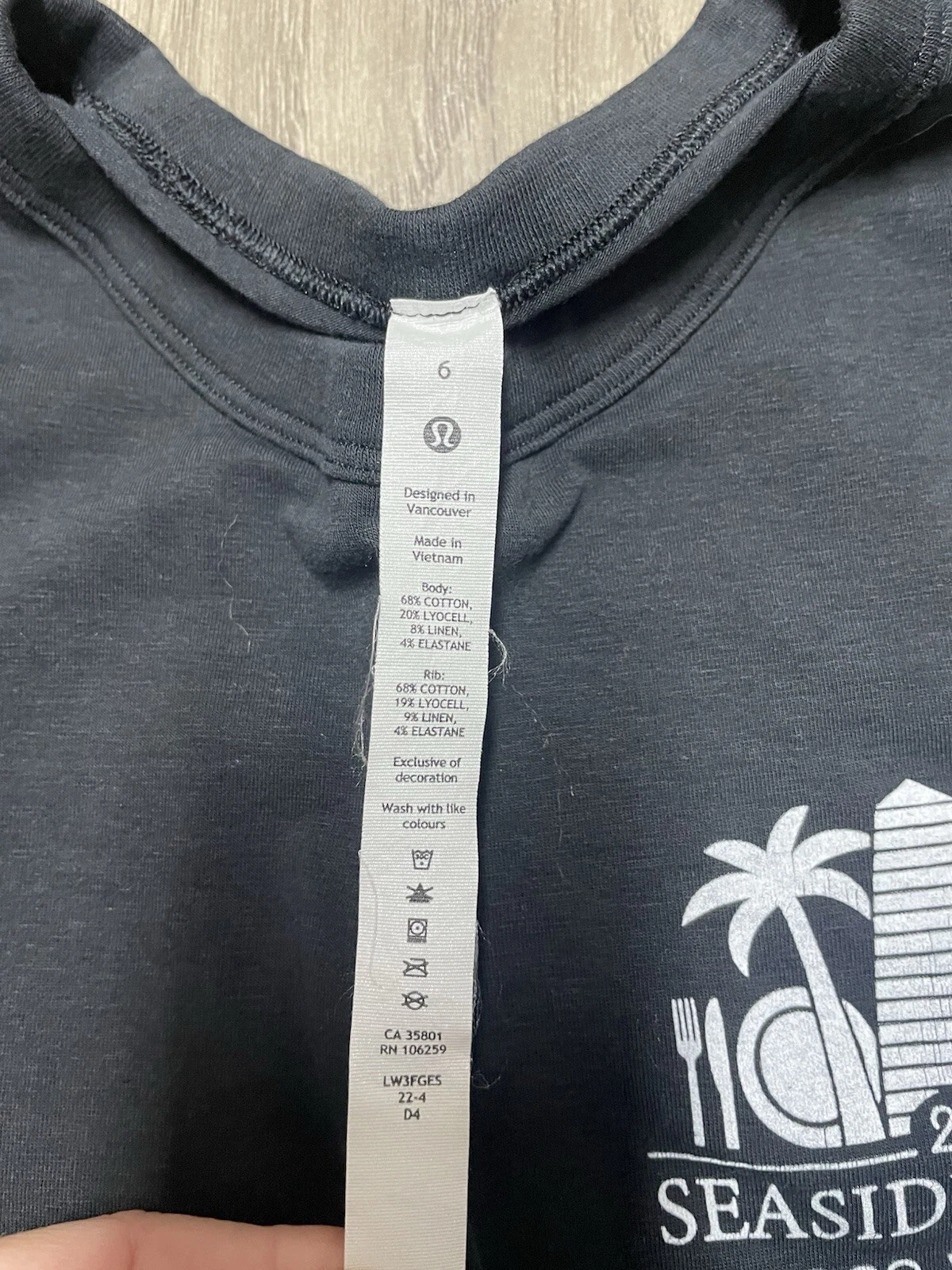 lululemon classic fit cotton blend long sleeve logo shirt